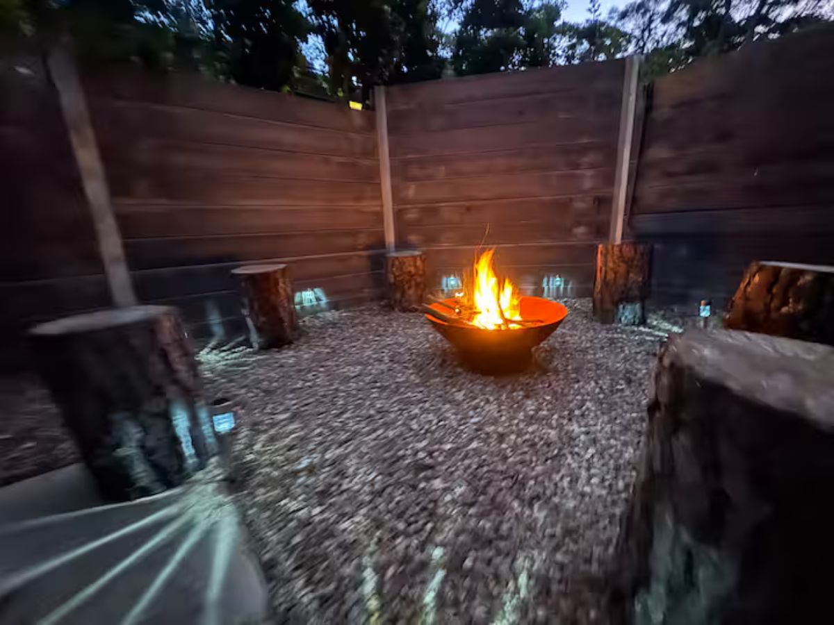 Outdoor fire pit area for guests under the stars